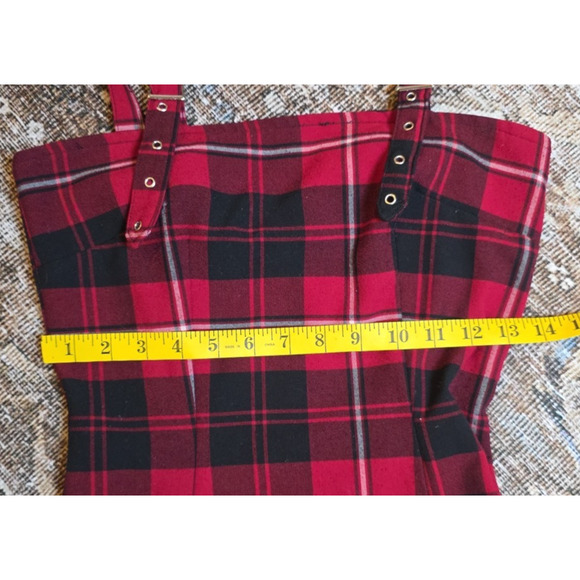 Switchblade Stiletto Red Plaid Mini Dress M Buckle Goth Punk Grunge Alt Emo - Picture 4 of 6